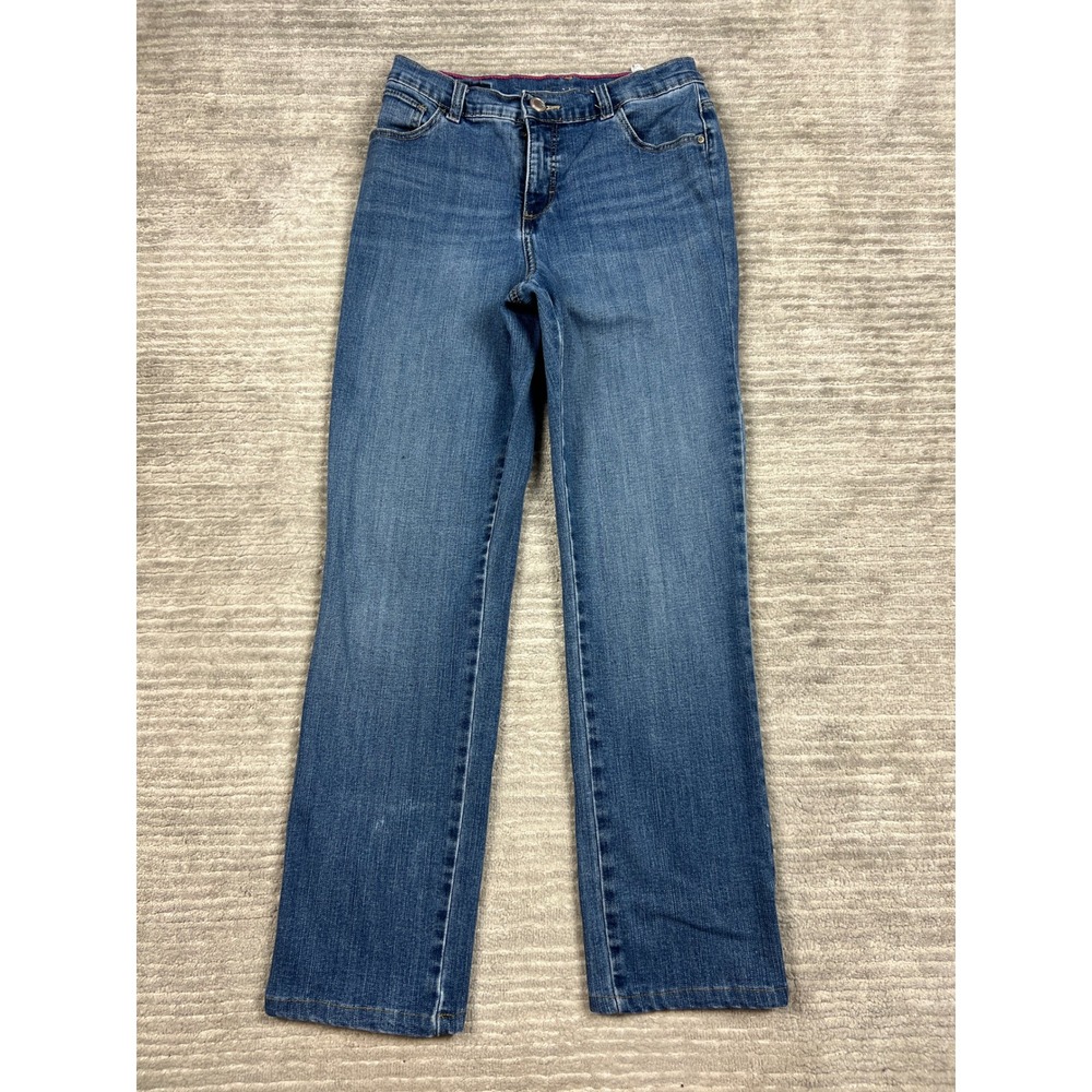 Lee Jeans Womens 4 Short Blue Classic Fit Straight Leg Medium Wash Stretch Denim